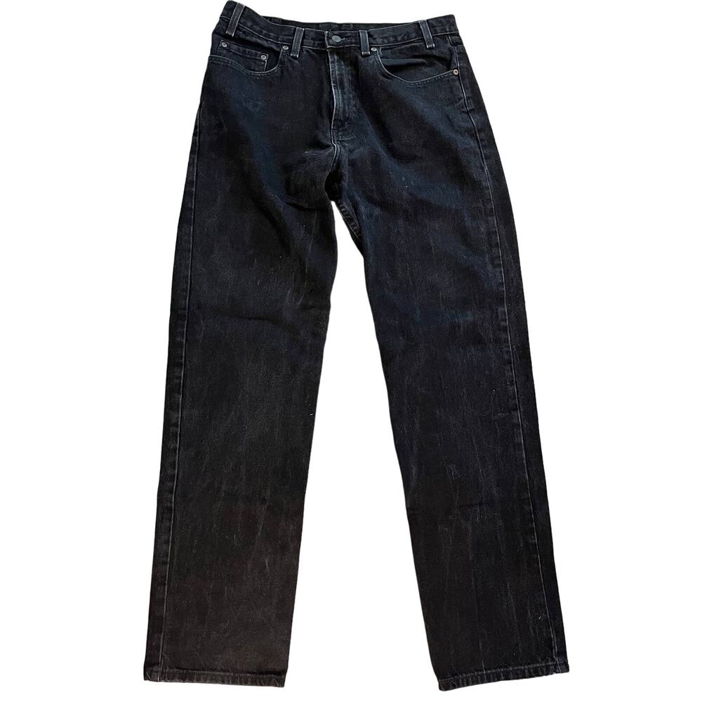 Kirkland Signature 5 pocket black denim relaxed jeans mens cotton pants 34 x 34